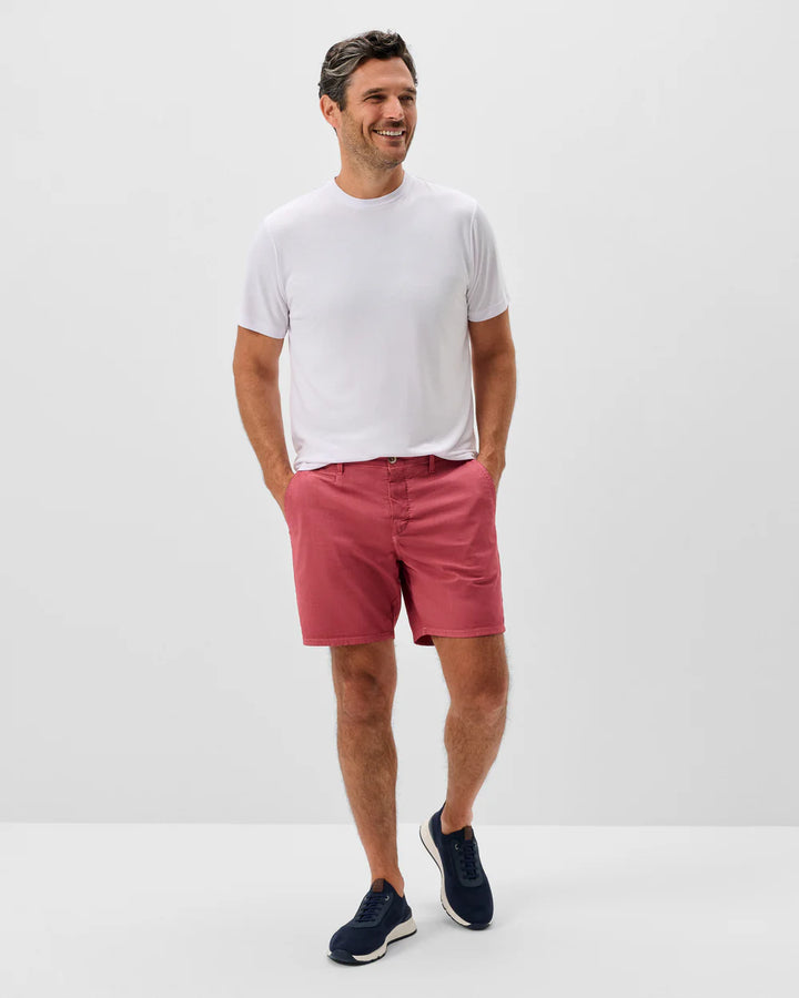 Johnnie-O Nassau 7" Cotton Blend Shorts: Washed Red