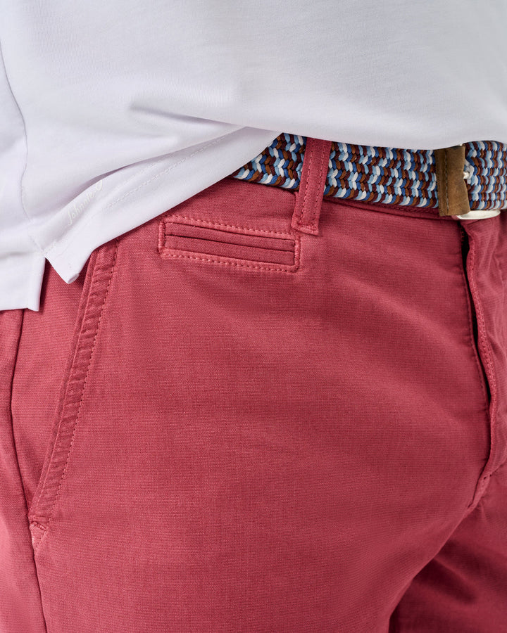 Johnnie-O Nassau 7" Cotton Blend Shorts: Washed Red