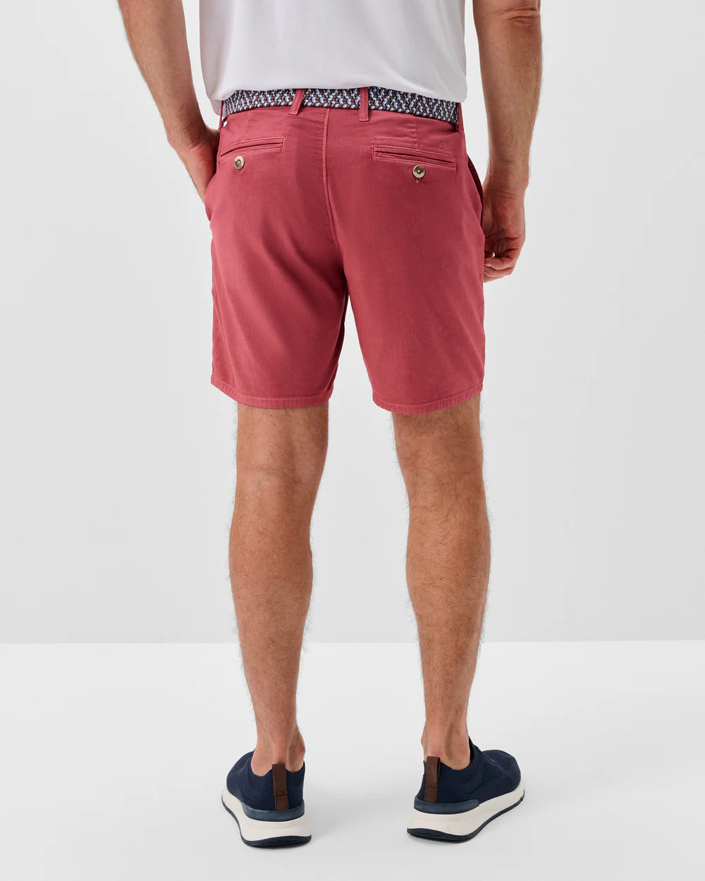 Johnnie-O Nassau 7" Cotton Blend Shorts: Washed Red