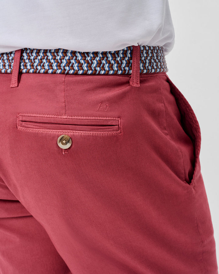 Johnnie-O Nassau 7" Cotton Blend Shorts: Washed Red