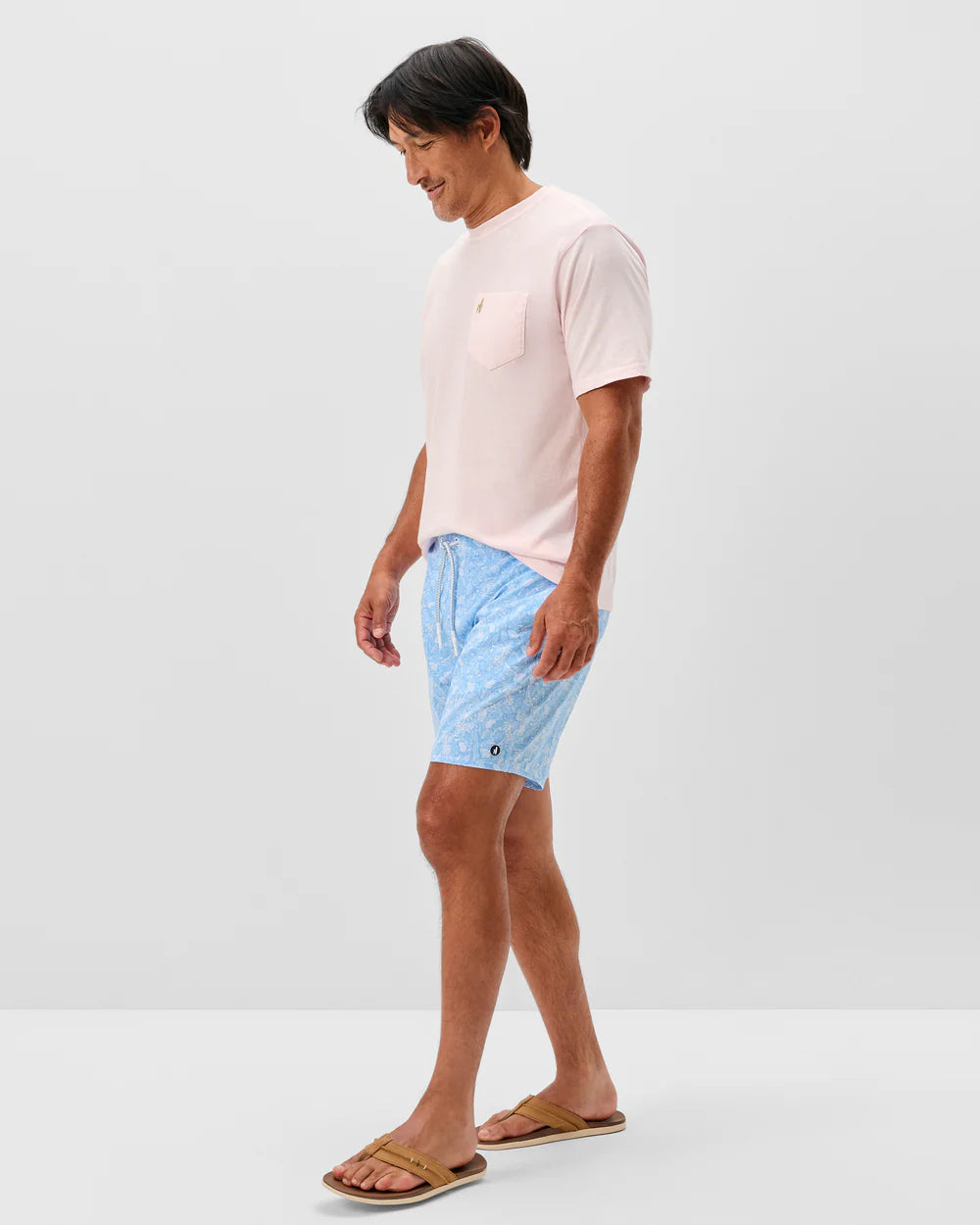 Johnnie-O Half Elastic 7" Swim Trunks - Swingin