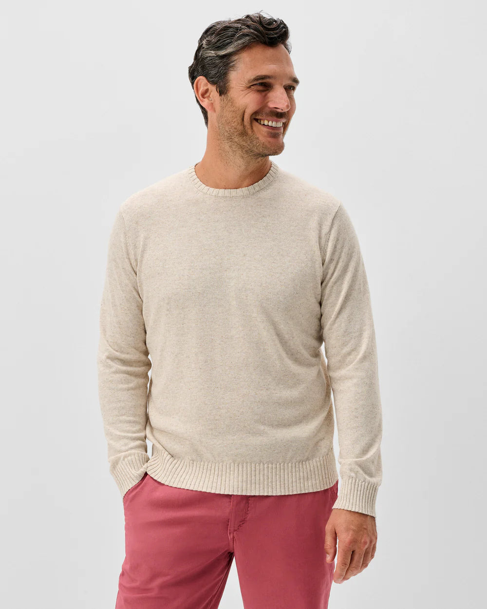 Johnnie-O Albus Crewneck Sweater: Barley