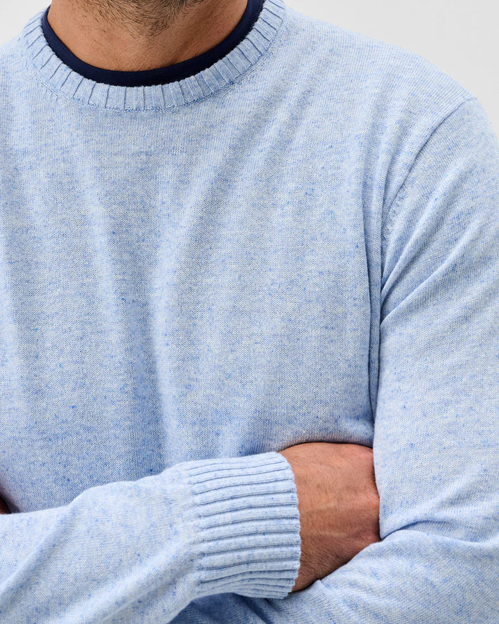 Johnnie-O Albus Crewneck Sweater: Gulf Blue