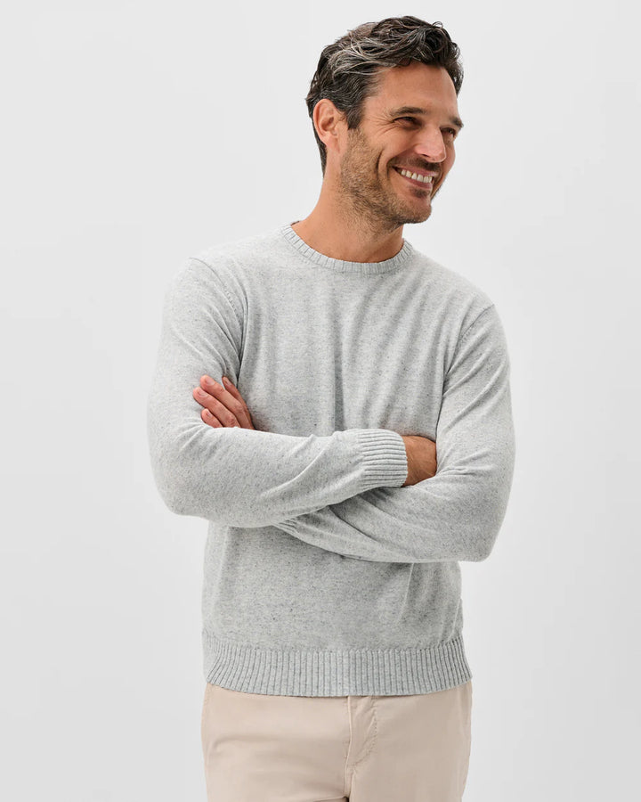 Johnnie-O Albus Crewneck Sweater: Light Gray