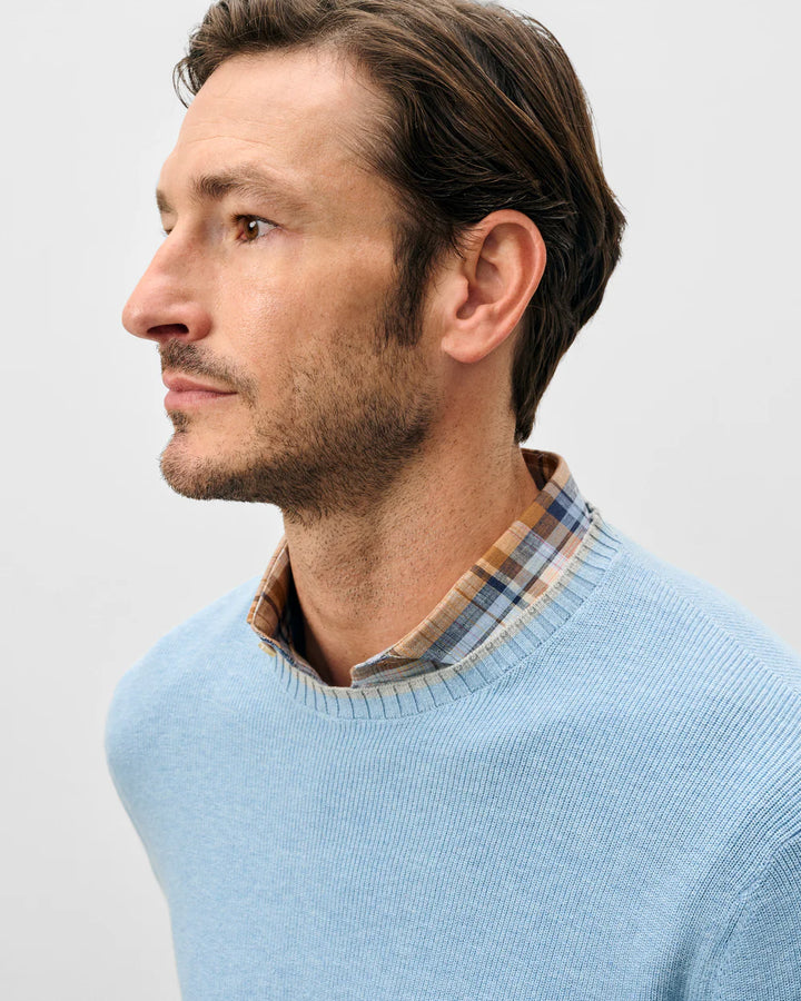 Johnnie-O Hatcher Cotton Blend Crewneck Sweater: Maliblu