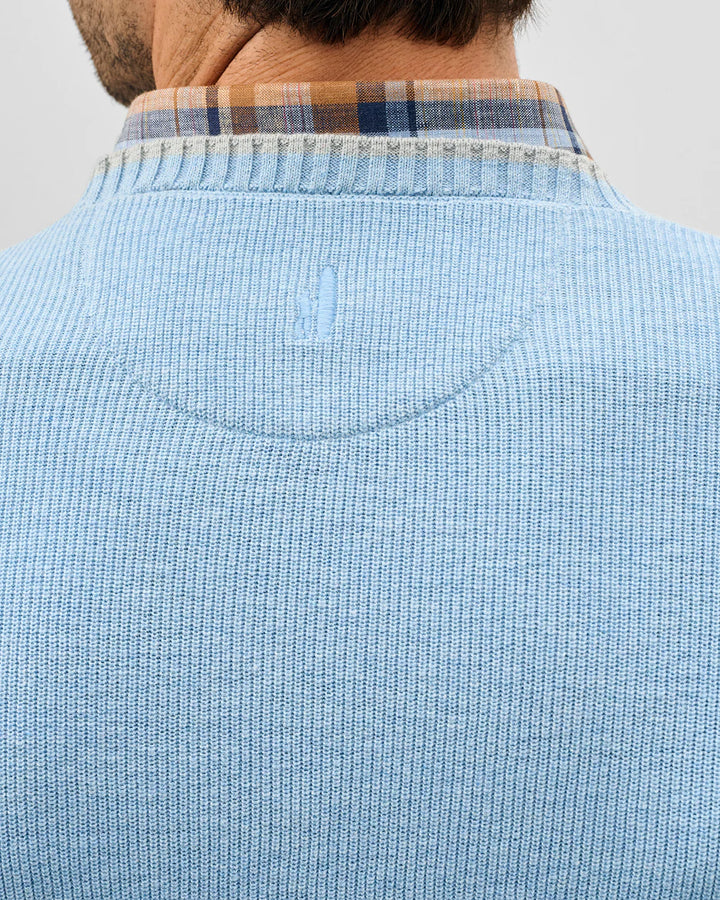 Johnnie-O Hatcher Cotton Blend Crewneck Sweater: Maliblu