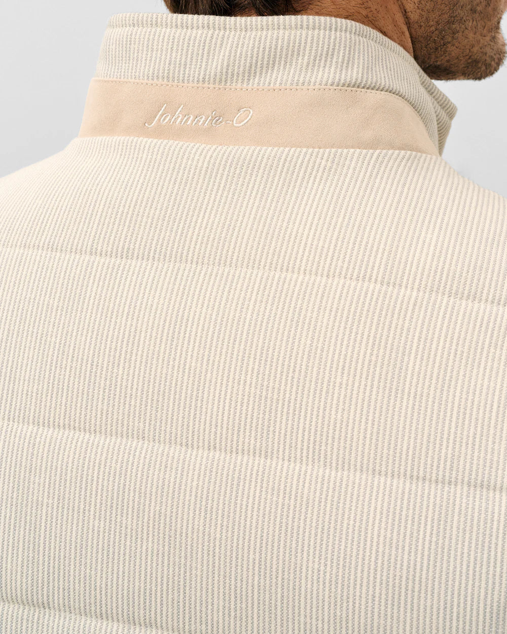 Johnnie-O Sandhills Reversible Snap Front Vest: Stone