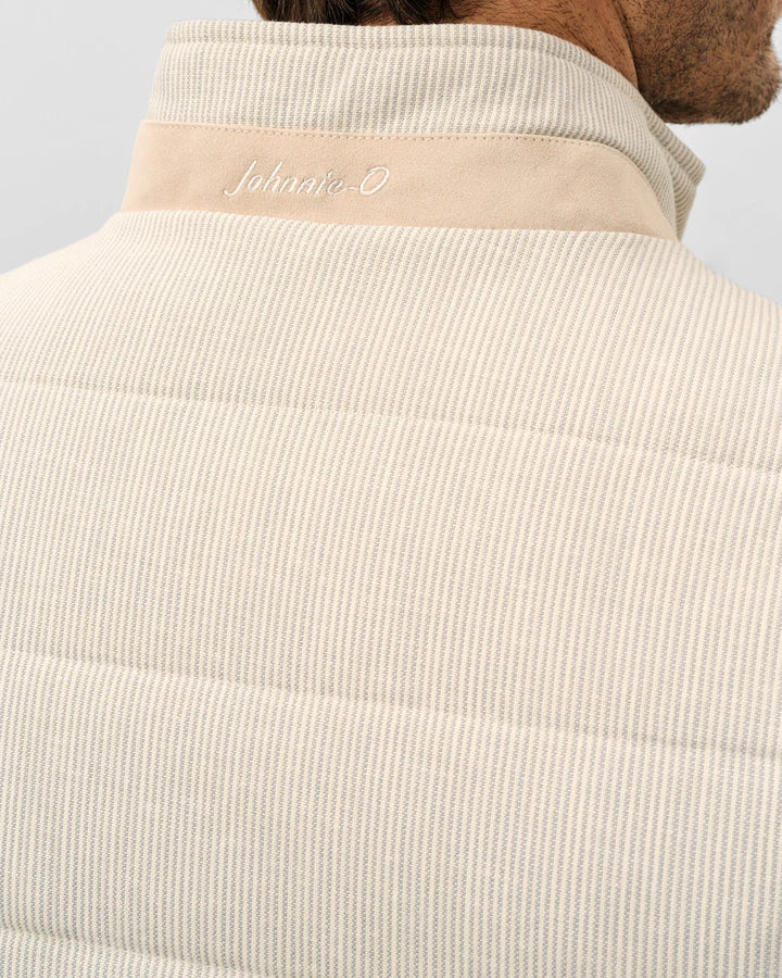 Johnnie-O Sandhills Reversible Snap Front Vest: Stone
