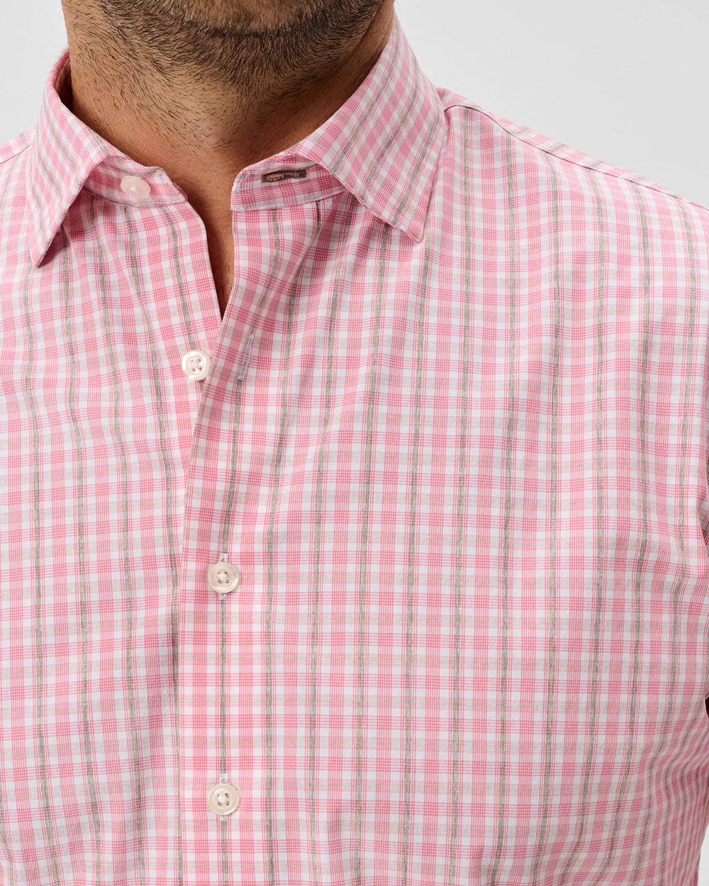 Johnnie-O Everyday Performance Button Down Shirt - Morse Plaid: Petal