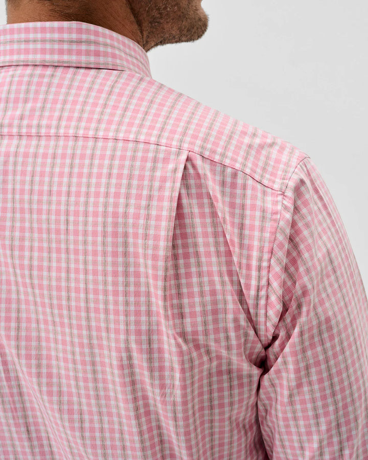 Johnnie-O Everyday Performance Button Down Shirt - Morse Plaid: Petal