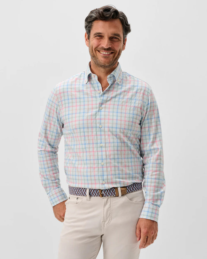 Johnnie-O Everyday Performance Button Down Shirt - Bingham Tattersall: Gulf Blue