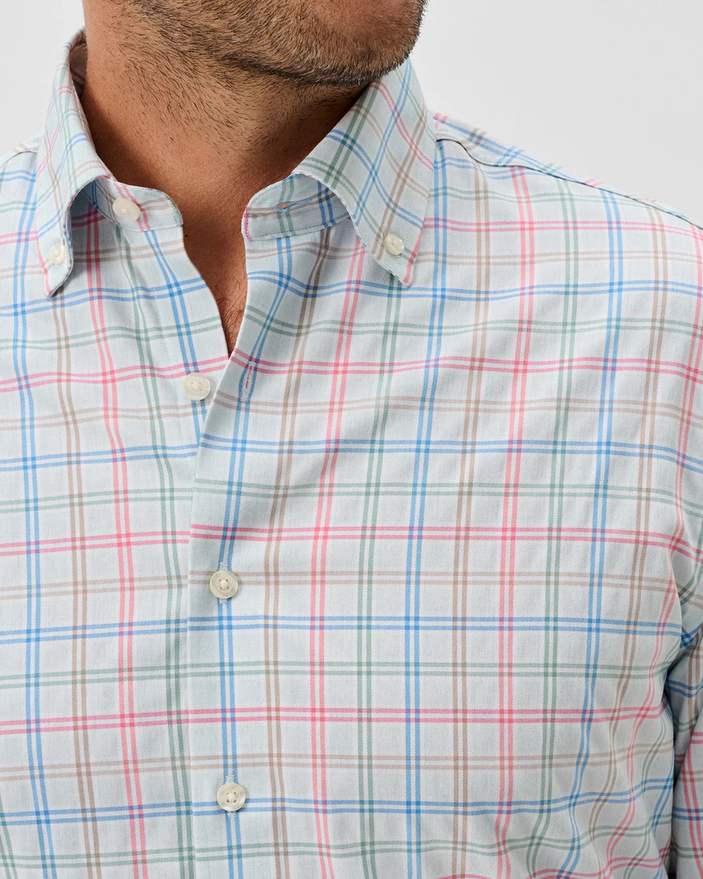 Johnnie-O Everyday Performance Button Down Shirt - Bingham Tattersall: Gulf Blue