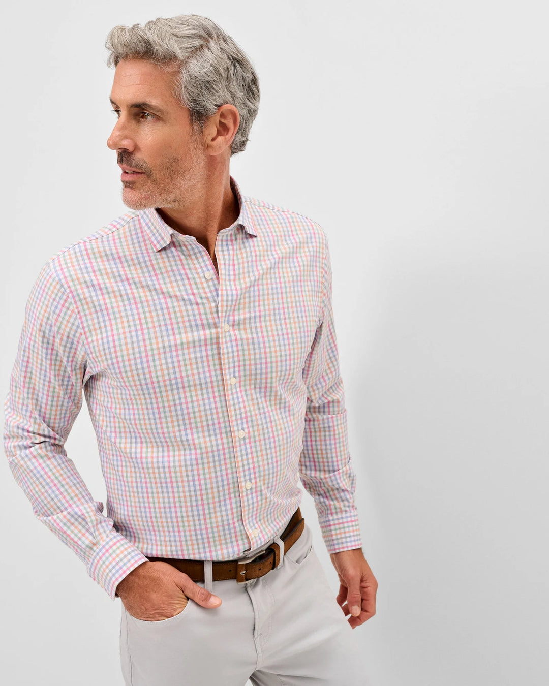 Johnnie-O Everyday Performance Button Down Shirt - Albie: White