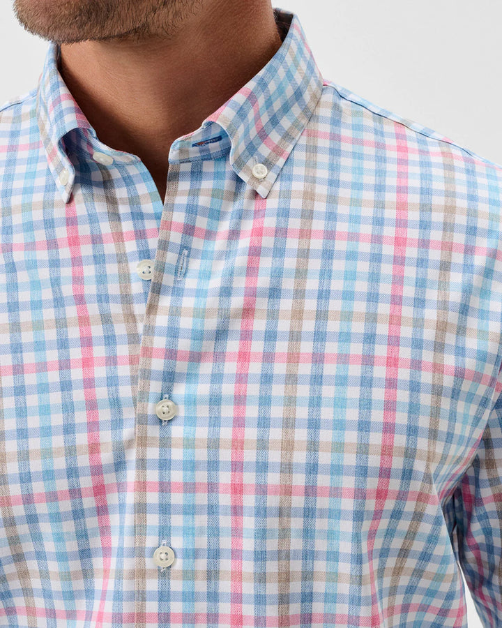 Johnnie-O Everyday Performance Button Down Shirt - Yosef Check: Navy