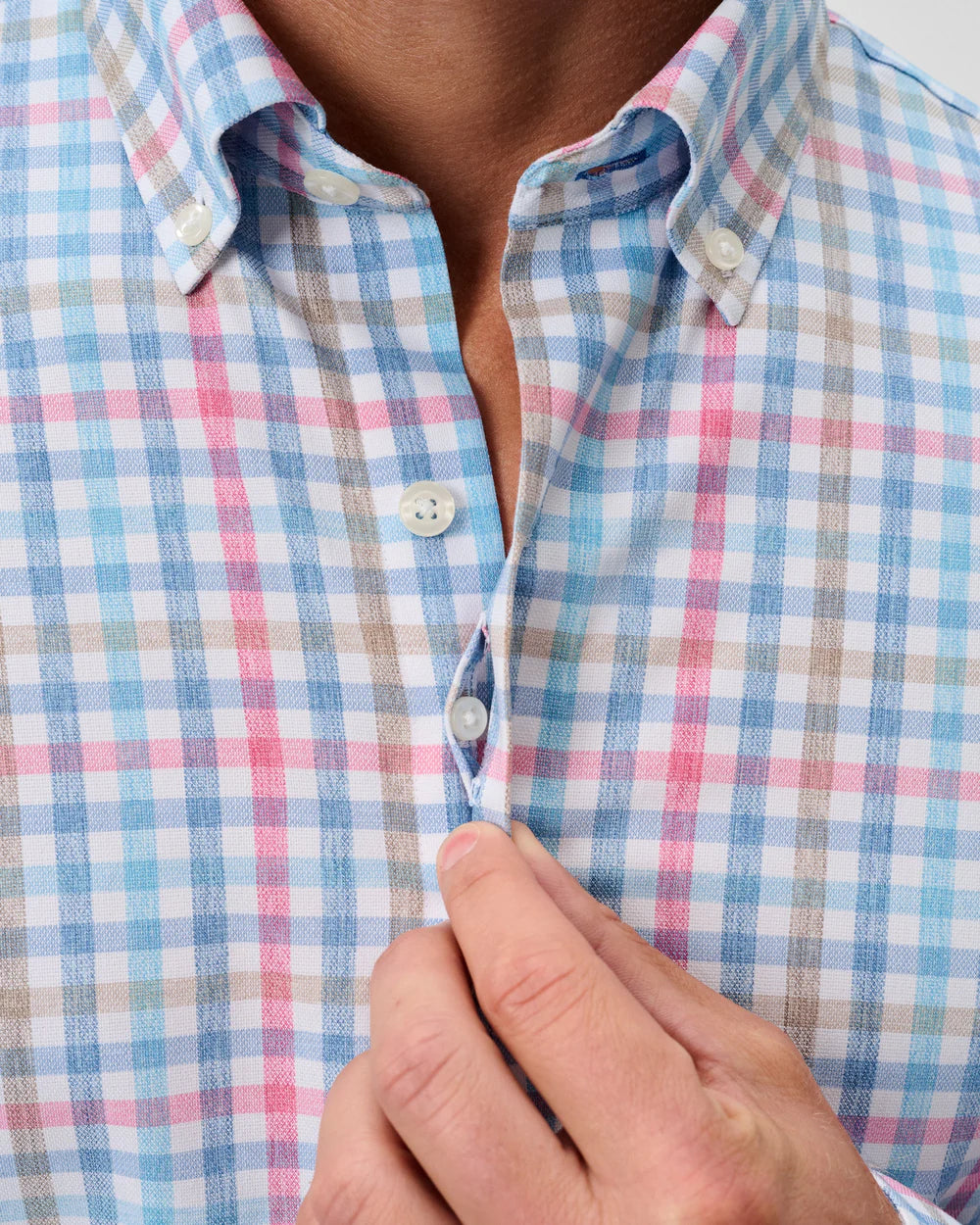 Johnnie-O Everyday Performance Button Down Shirt - Yosef Check: Navy