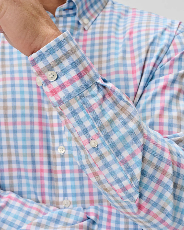 Johnnie-O Everyday Performance Button Down Shirt - Yosef Check: Navy
