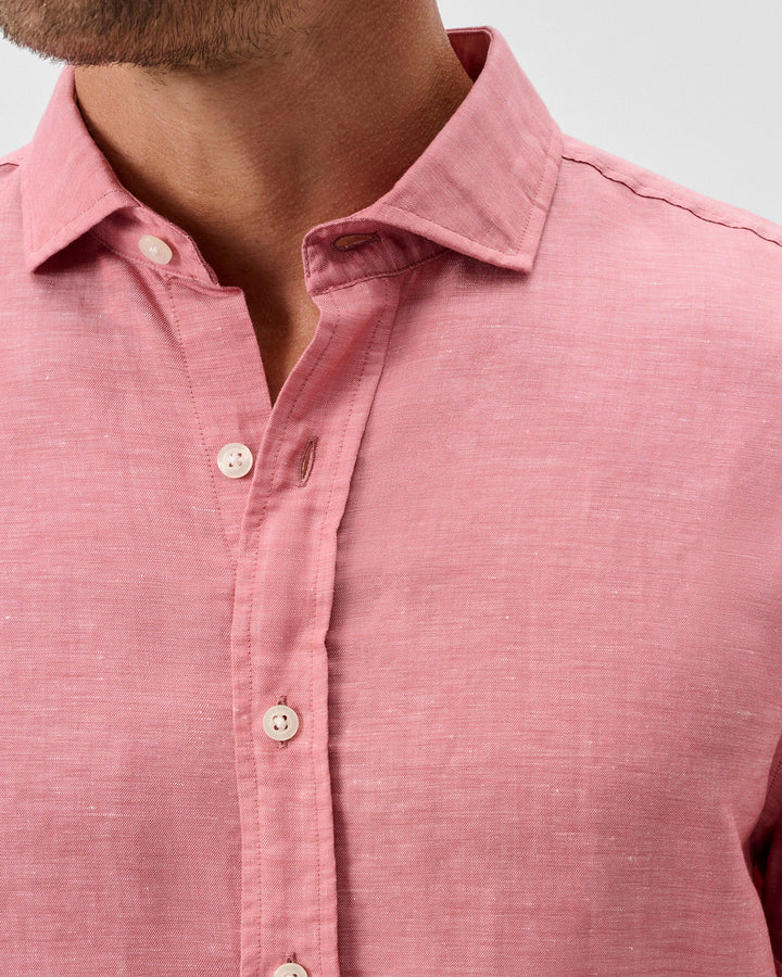 Johnnie-O Linen Button Down Shirt - McCarthy: Malibu Red