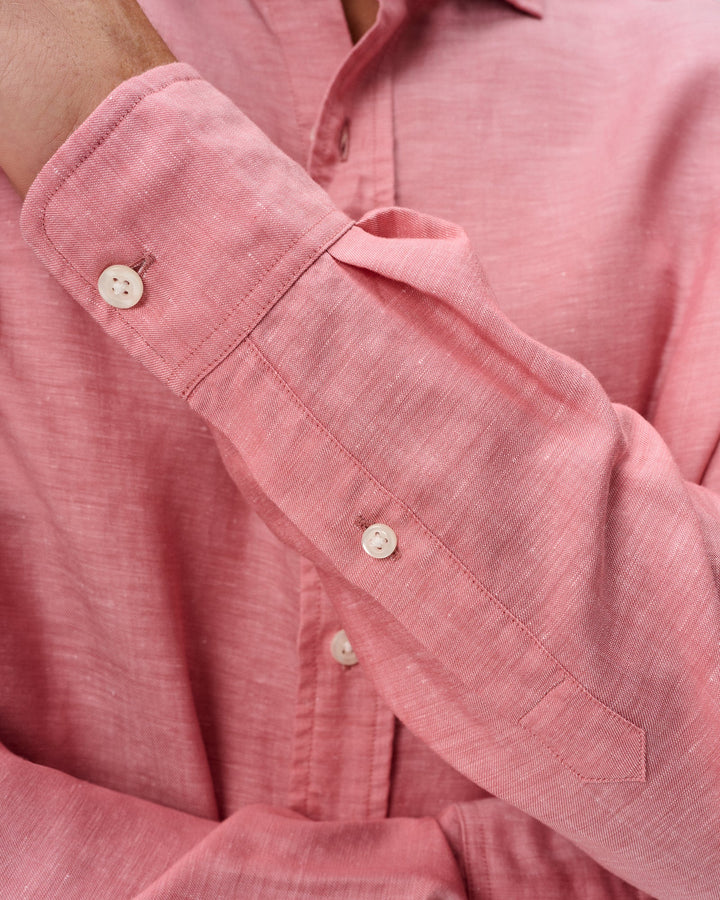 Johnnie-O Linen Button Down Shirt - McCarthy: Malibu Red