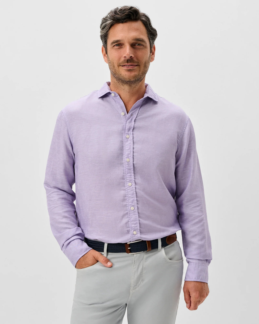 Johnnie-O Linen Button Down Shirt - McCarthy: Tulip