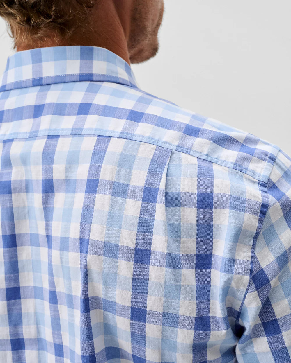 Johnnie-O Slub Cotton Button Down Shirt - Candler Exploded Check: Maliblu