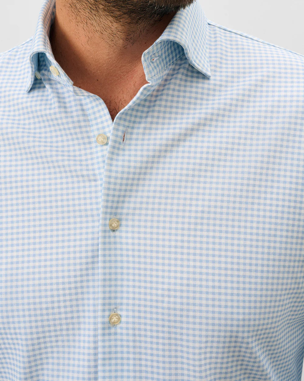 Johnnie-O Albro Top Shelf Gingham Check Cotton Blend Button-Up Shirt: Gulf Blue