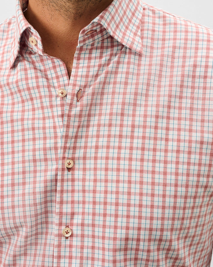 Johnnie-O Top Shelf Trauber Sport Shirt: Malibu Red