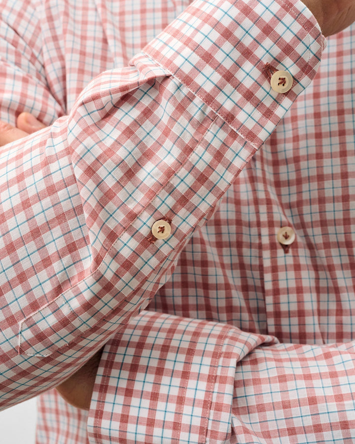 Johnnie-O Top Shelf Trauber Sport Shirt: Malibu Red