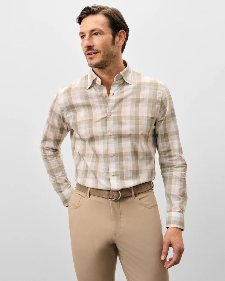 Johnnie-O Cotton Button Down Shirt - Umstead Plaid: Sage