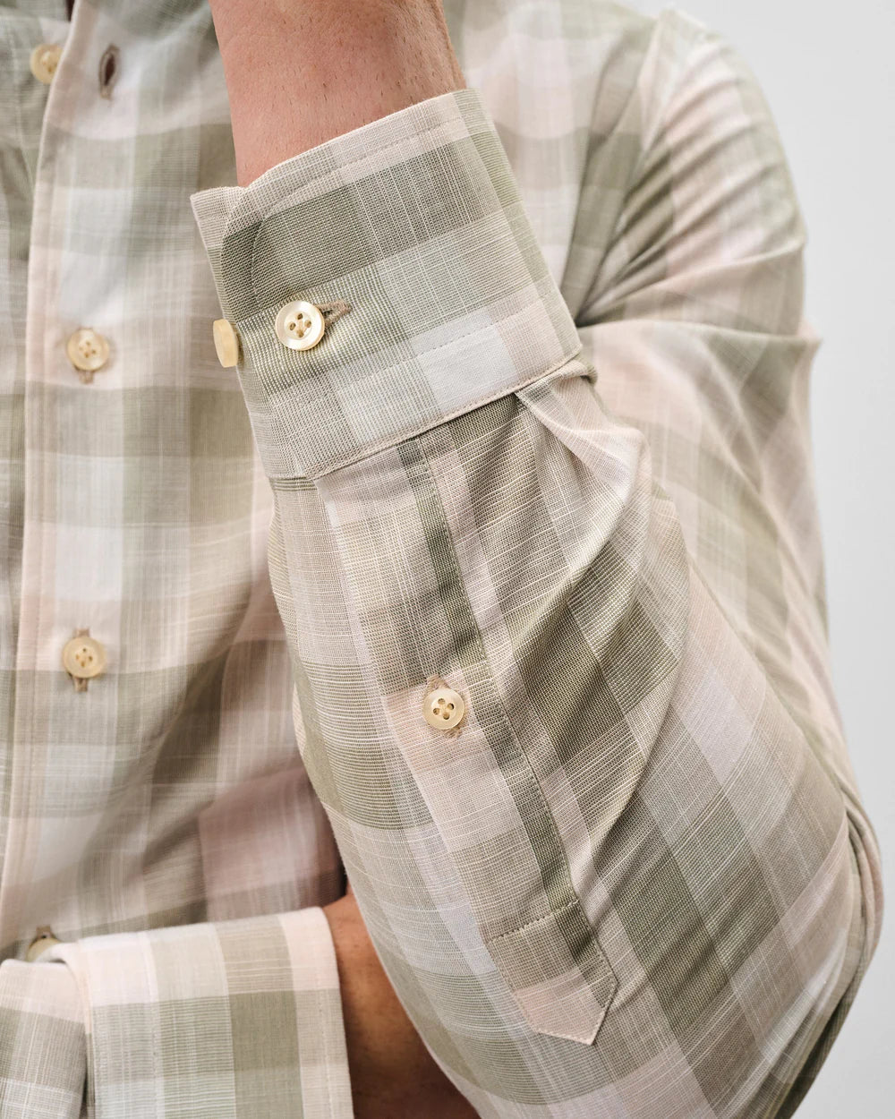 Johnnie-O Cotton Button Down Shirt - Umstead Plaid: Sage