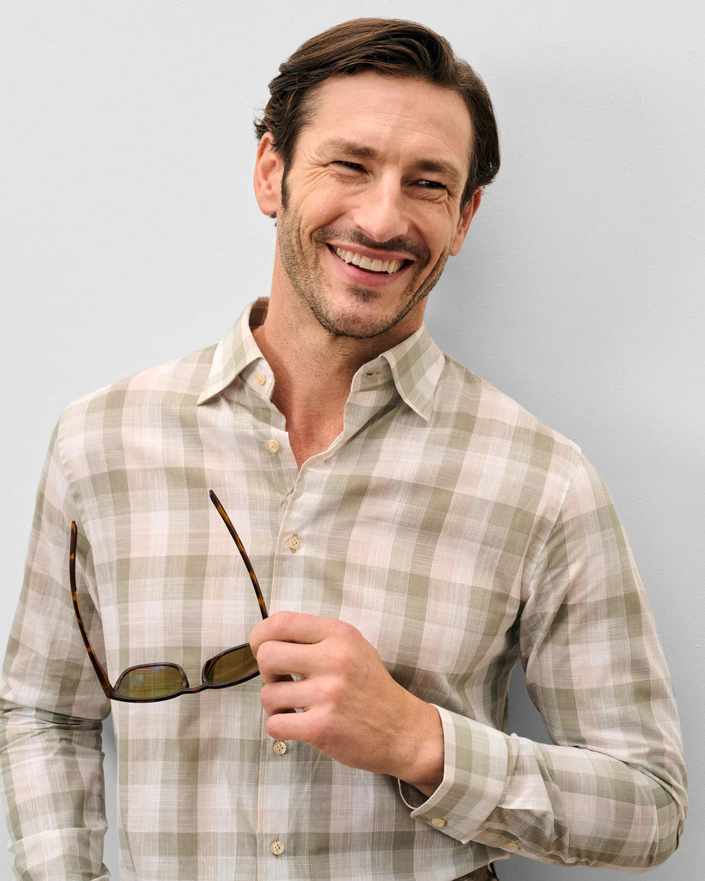 Johnnie-O Cotton Button Down Shirt - Umstead Plaid: Sage