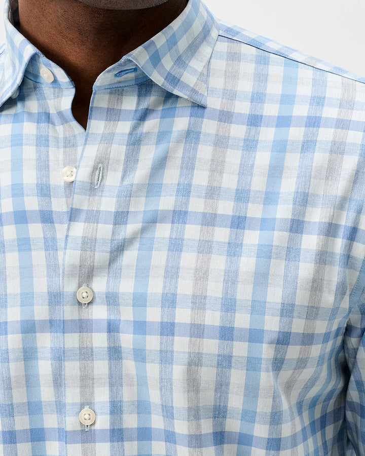 Johnnie-O Everyday Performance Button Down Shirt - Cay Exploded Gingham: Malibu