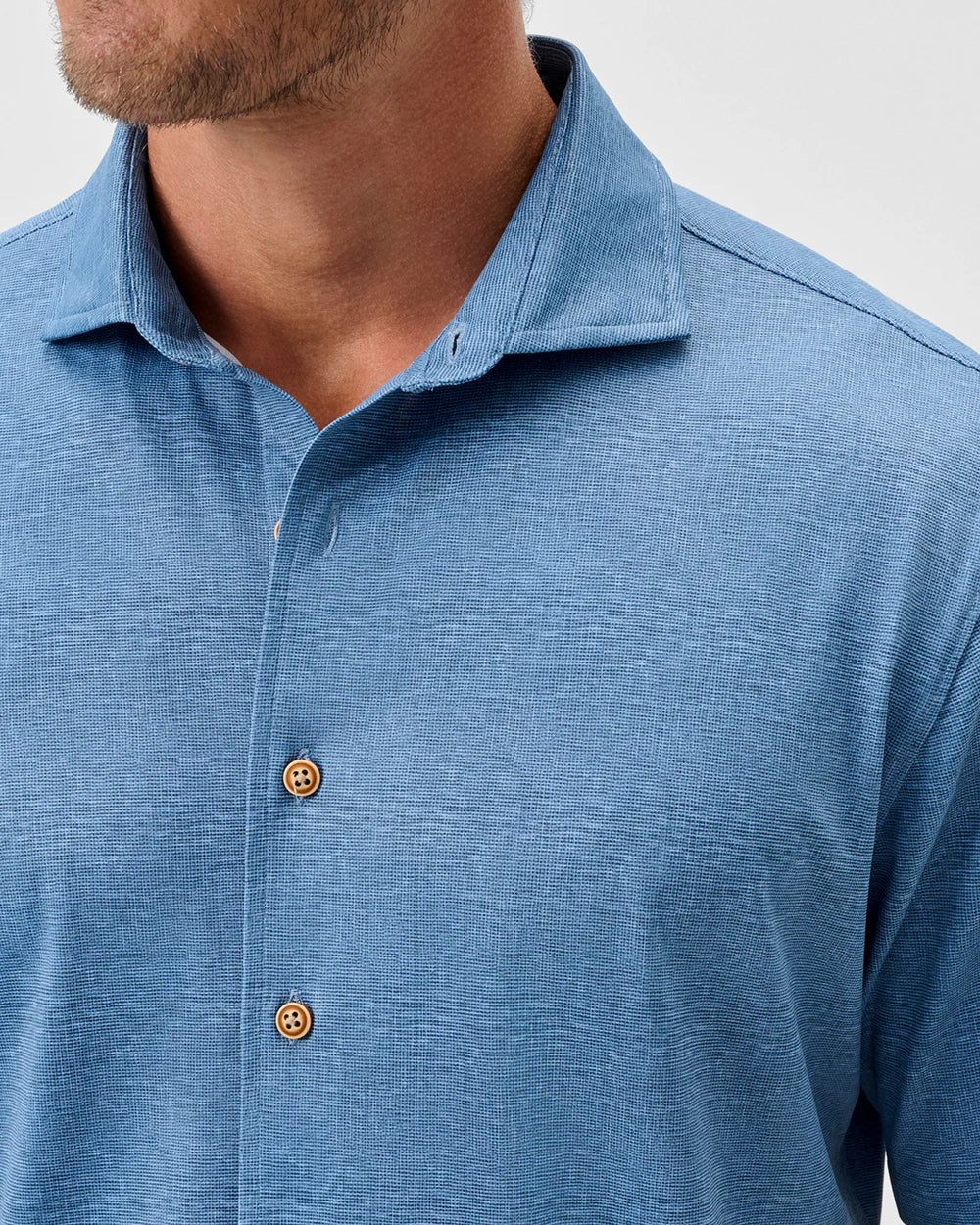 Johnnie-O Printed Mesh Short Sleeve Button Down Shirt - Breck Printed Solid Knit: Sound Side