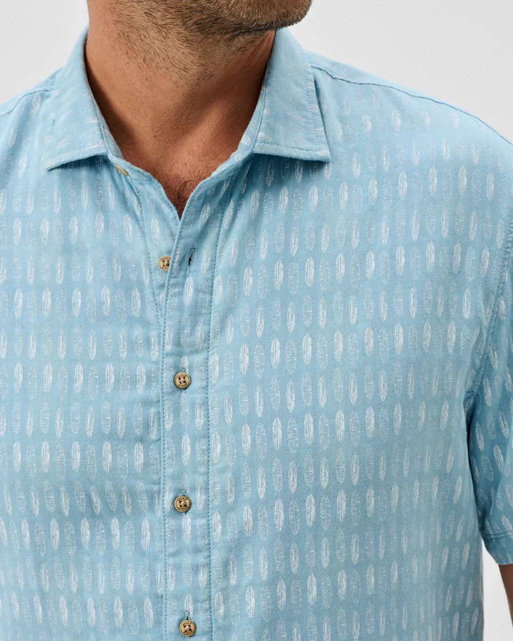 Johnnie-O "Surf Flannel" Short Sleeve Button Down Shirt - Beachley Printed Double Face: Maliblu