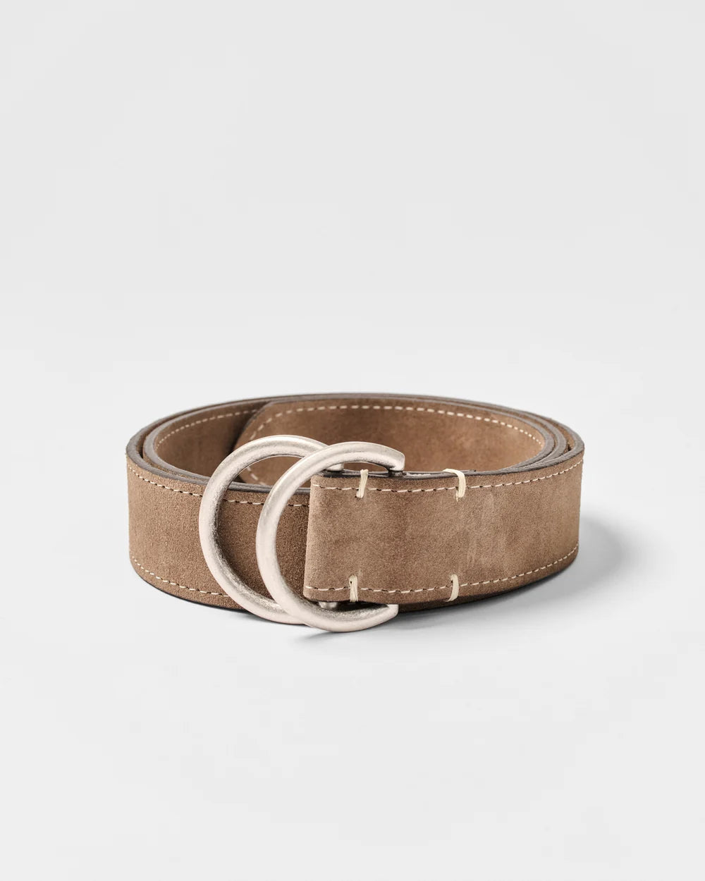 Johnnie-O O-Ring Suede Belt: Mink