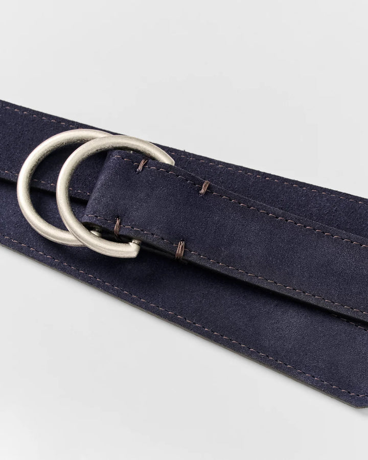 Johnnie-O O-Ring Suede Belt: Navy