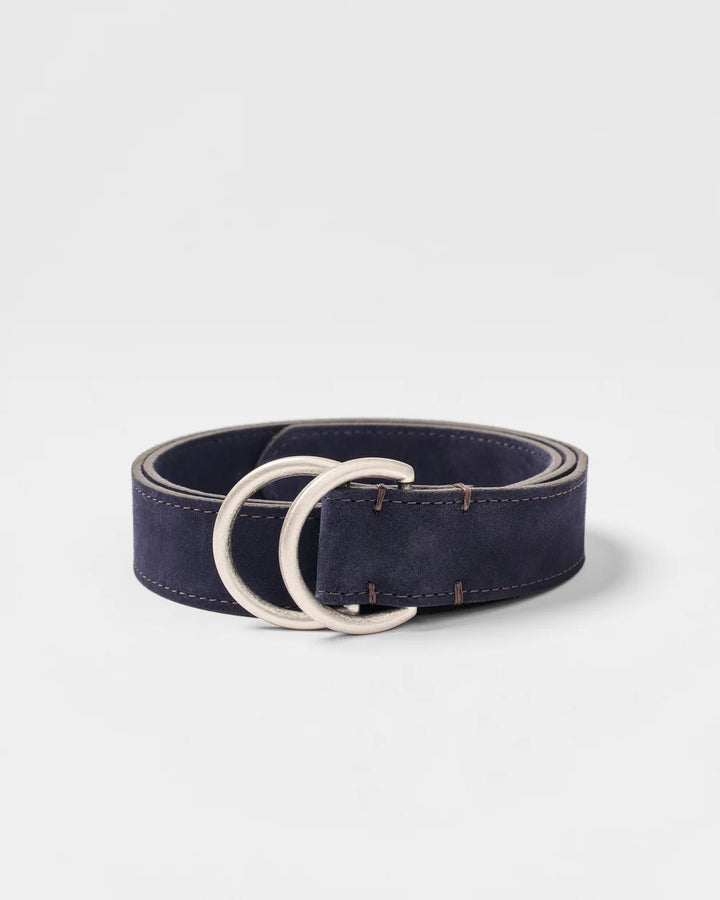 Johnnie-O O-Ring Suede Belt: Navy
