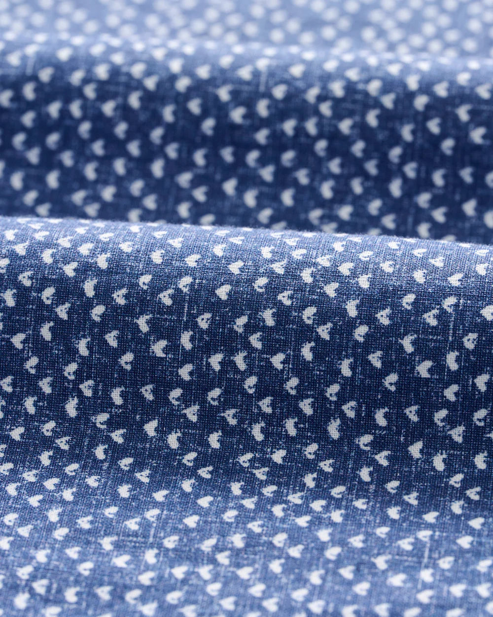 Johnnie-O Cotton Blend Short Sleeve Button Down Shirt - Patel Printed Slub Cotton: Navy