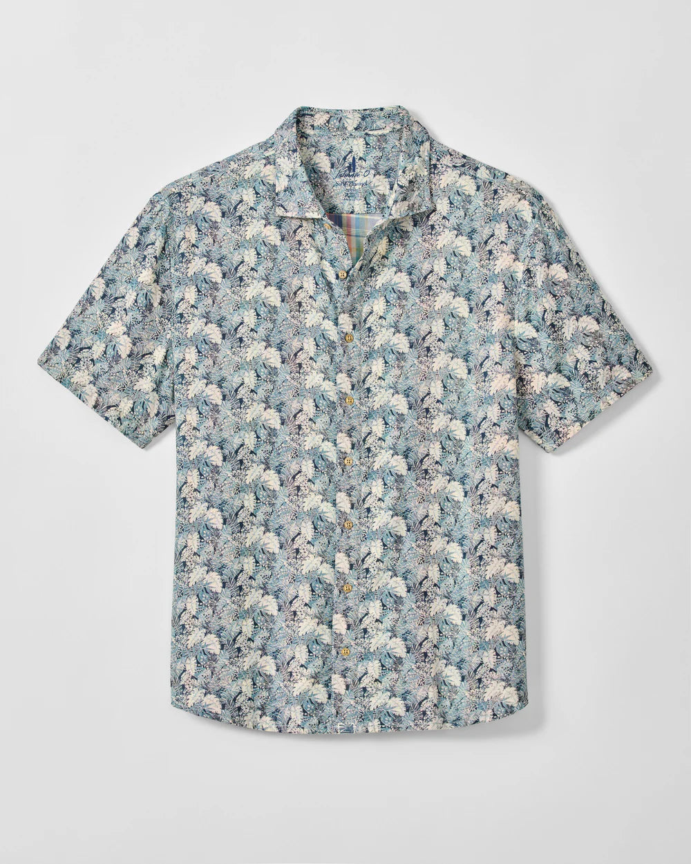 Johnnie-O "Surf Flannel" Short Sleeve Button Down Shirt - Ragland Printed Double Face: Wake