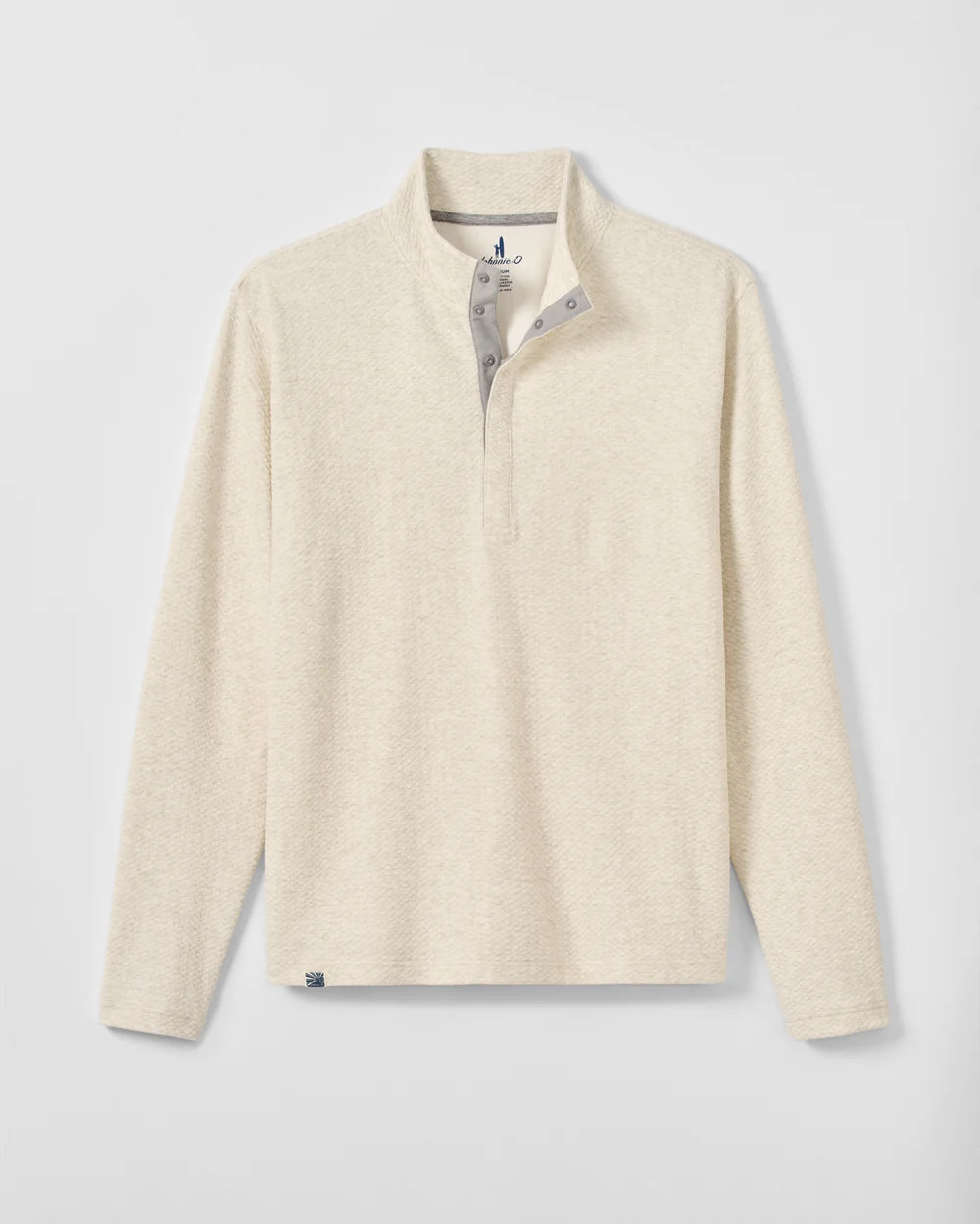 Johnnie-O Ransel Hidden Snap Pullover: Cream