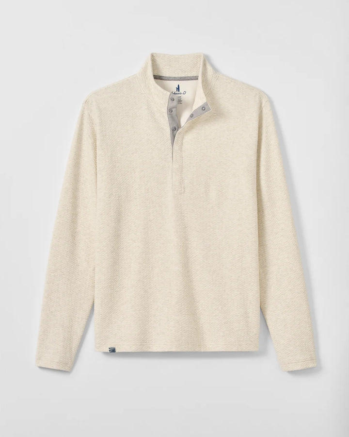Johnnie-O Ransel Hidden Snap Pullover: Cream