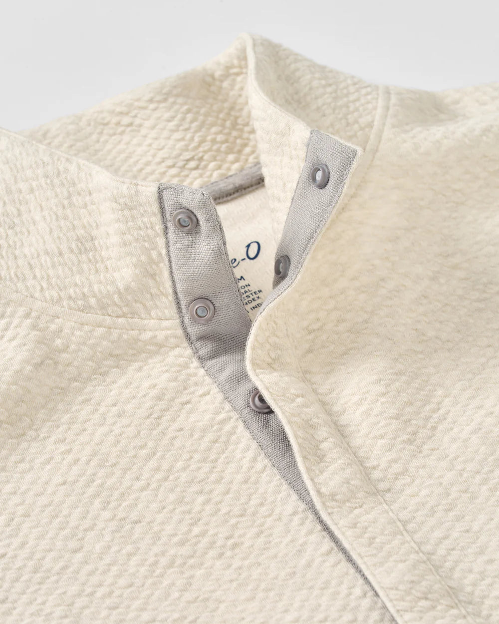 Johnnie-O Ransel Hidden Snap Pullover: Cream