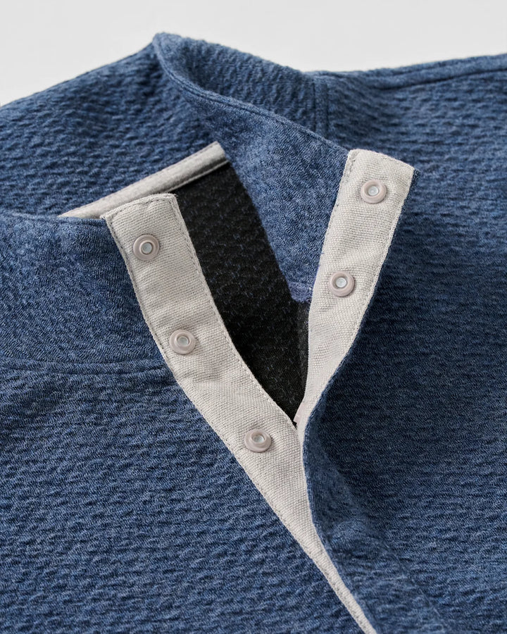 Johnnie-O Ransel Hidden Snap Pullover: Navy