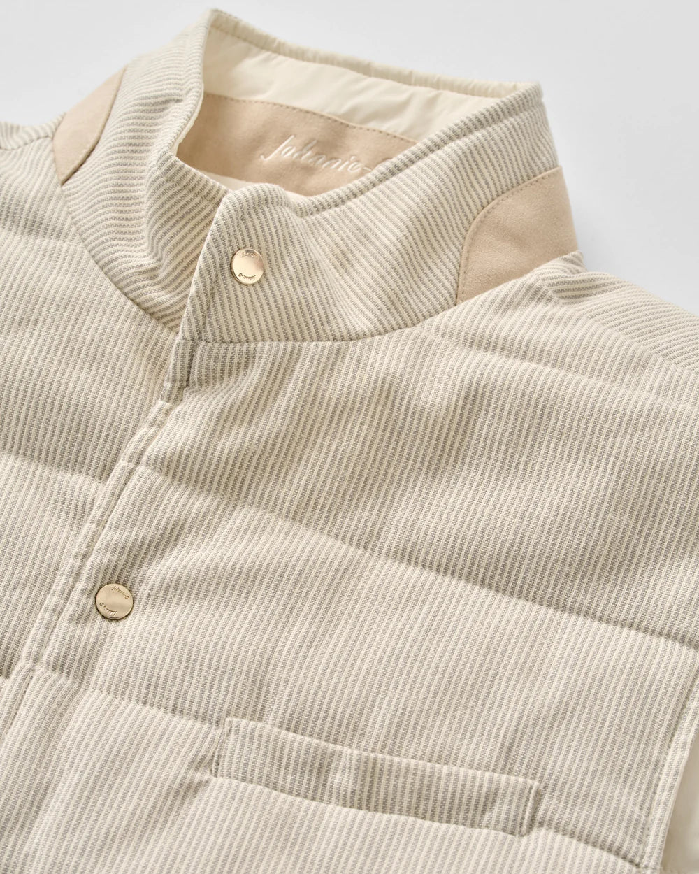 Johnnie-O Sandhills Reversible Snap Front Vest: Stone