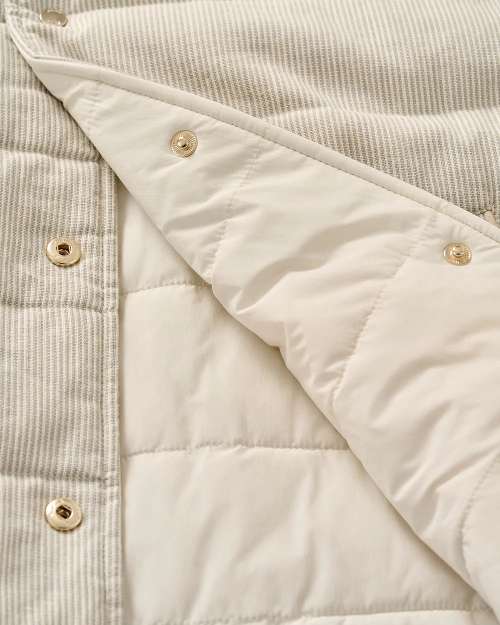 Johnnie-O Sandhills Reversible Snap Front Vest: Stone