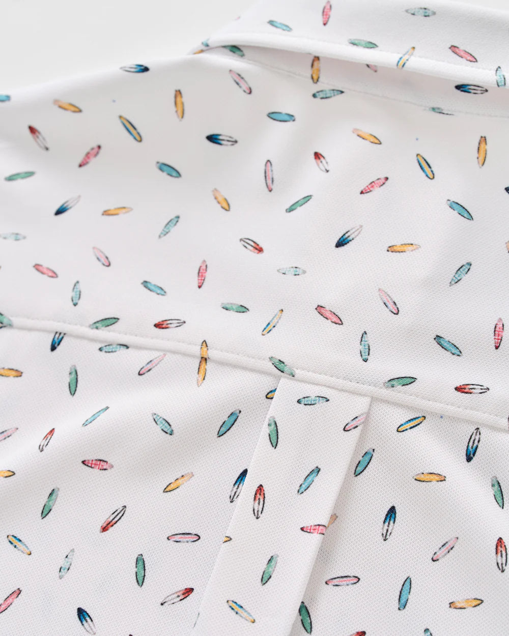 Johnnie-O Printed Mesh Short Sleeve Button Down Shirt - Shortboard Print: White