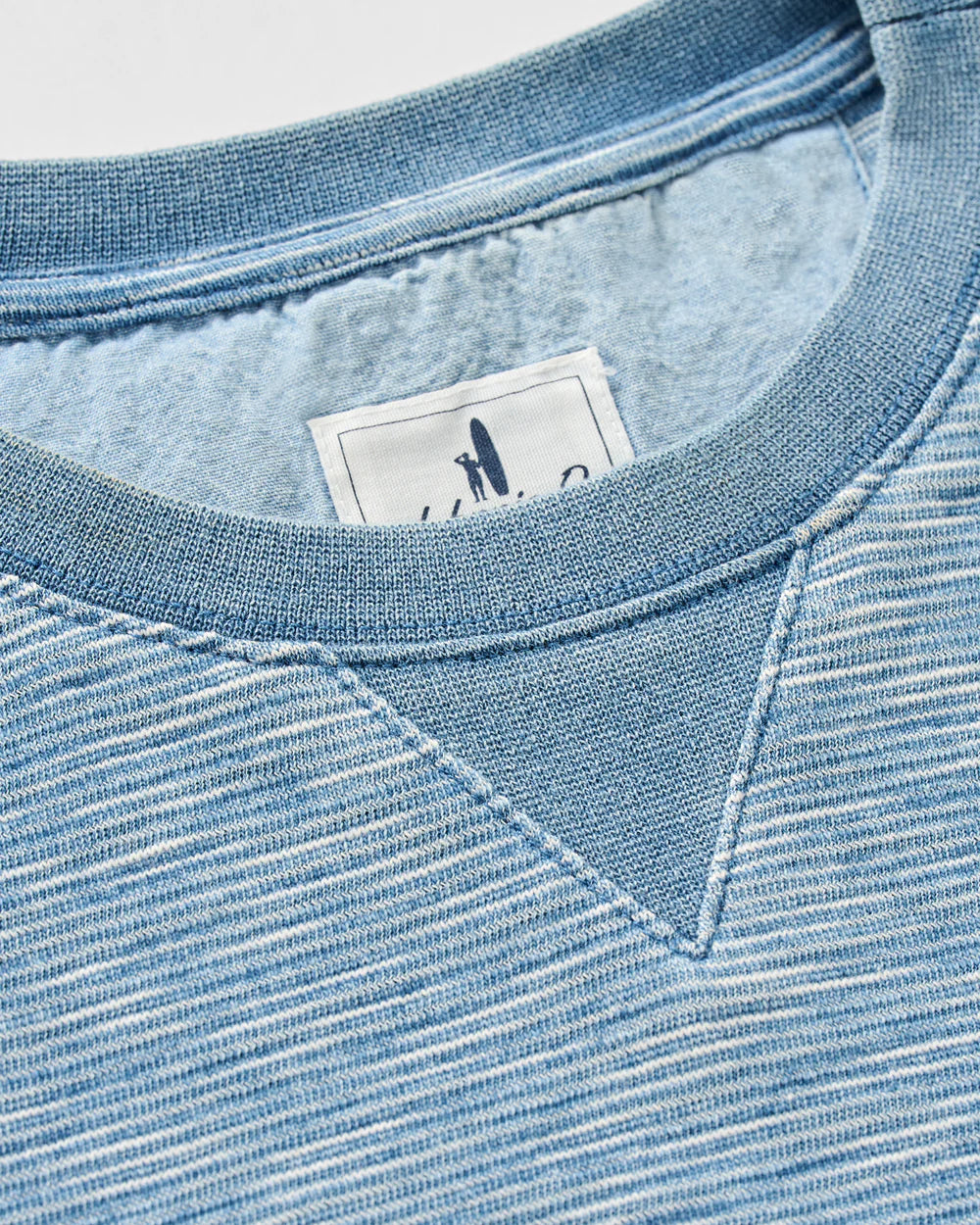 Johnnie-O Spurlin Indigo Jersey Crewneck Long Sleeve T-shirt: Indigo