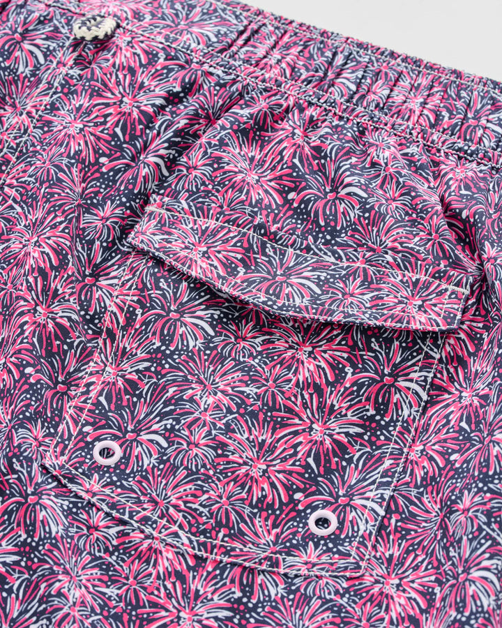 Johnnie-O Half Elastic 7" Swim Trunks - Star Spangled