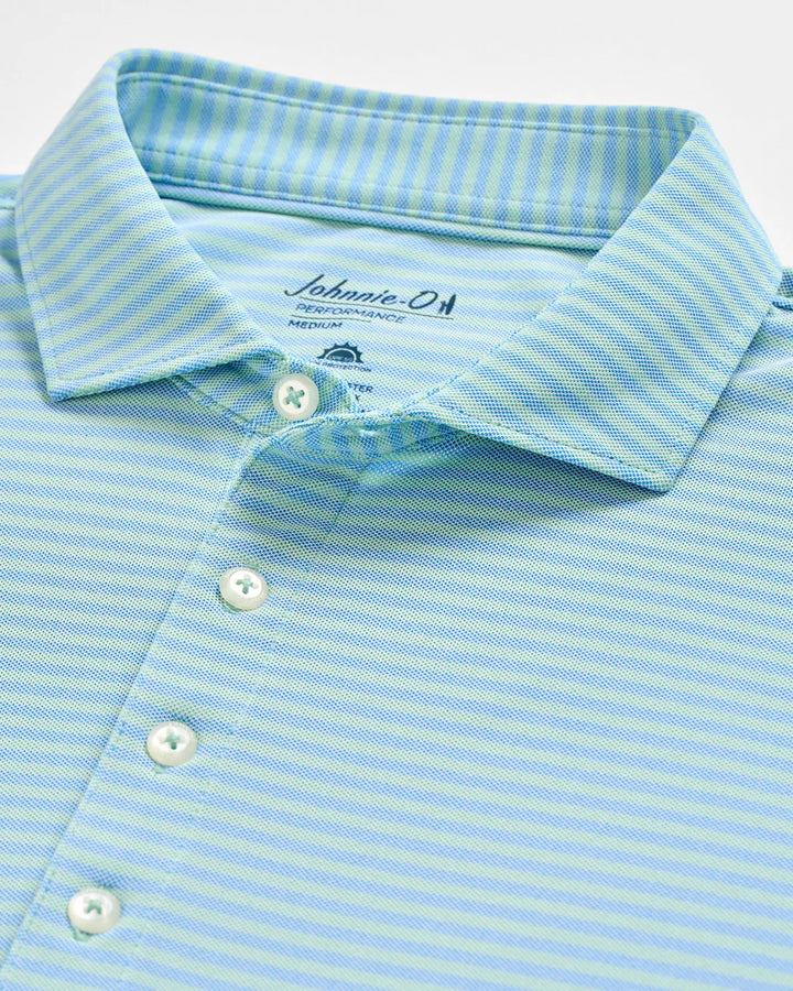 Johnnie-O Performance Stetson Stripe Mesh Polo: Macaw