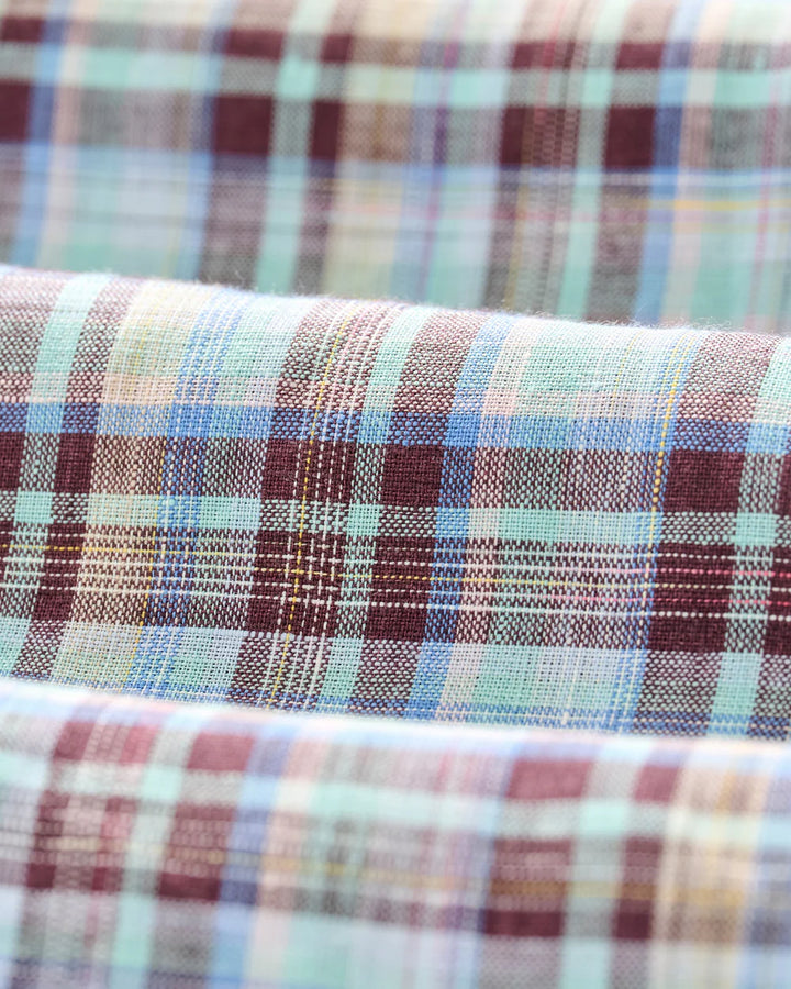 Johnnie-O Linen Button Down Shirt - Sunderland Plaid: Sardinia