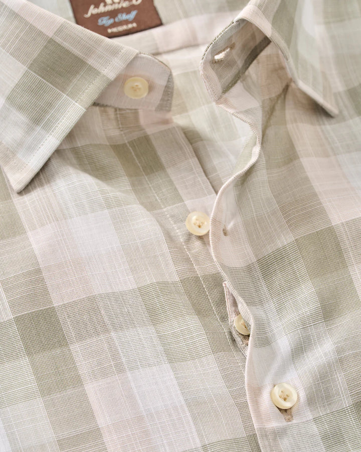 Johnnie-O Cotton Button Down Shirt - Umstead Plaid: Sage